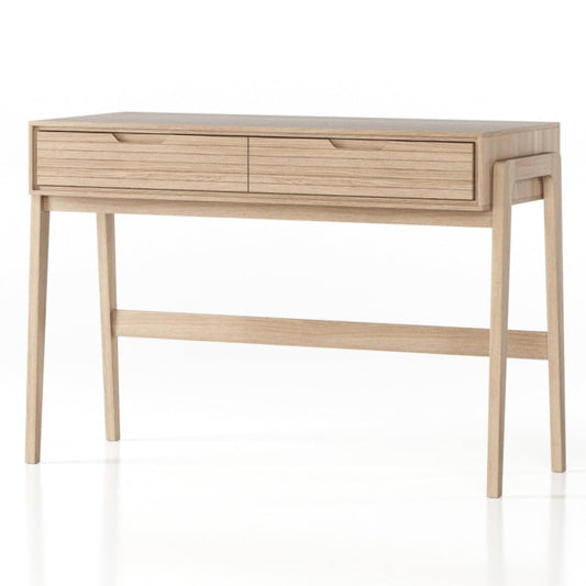 oak 2 drawer desk-natural