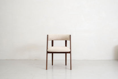 Chair 02 - Upholstered Oak chair with curved backrest-Bordo