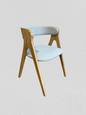 Chair 05 - Solid Oak Chair with Curved Backrest and Upholstered detailing -Natural