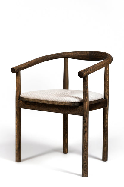 Solid Oak Chair with curved back front